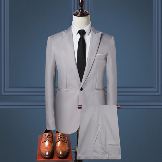 Herren schlanker Businessanzug im Zweiteiler mit Einreihigem Sakko und eleganter Anzughose Shop Nory