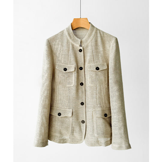 Damen Modische Boucléjacke mit praktischen Taschen Shop Nory