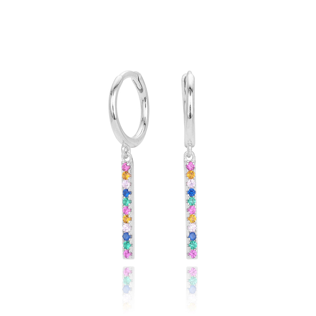 Damen Ohrhänger mit bunten Zirkonia und modernem Design Shop Nory