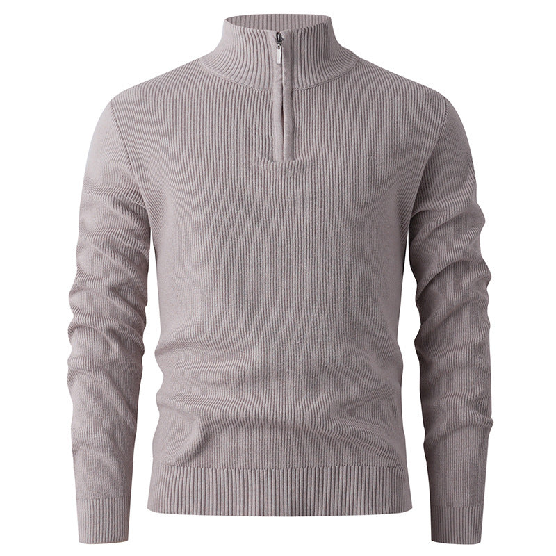 Herren Feinstrick‑Halbzip‑Pullover mit geripptem Mockneck und schlanker Passform Shop Nory