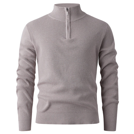 Herren Feinstrick‑Halbzip‑Pullover mit geripptem Mockneck und schlanker Passform Shop Nory