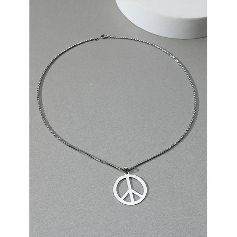Damen Halskette mit einzigartigem Peace-Anhänger aus hochwertigem Edelstahl Shop Nory