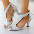 Damen Elegante High Heel Sandalen mit transparenten Einsätzen