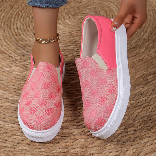 Damen Slip-On Plateau-Sneaker mit Glitzerfront, gepolstertem Fersenbereich und weißer Profilsohle Shop Nory