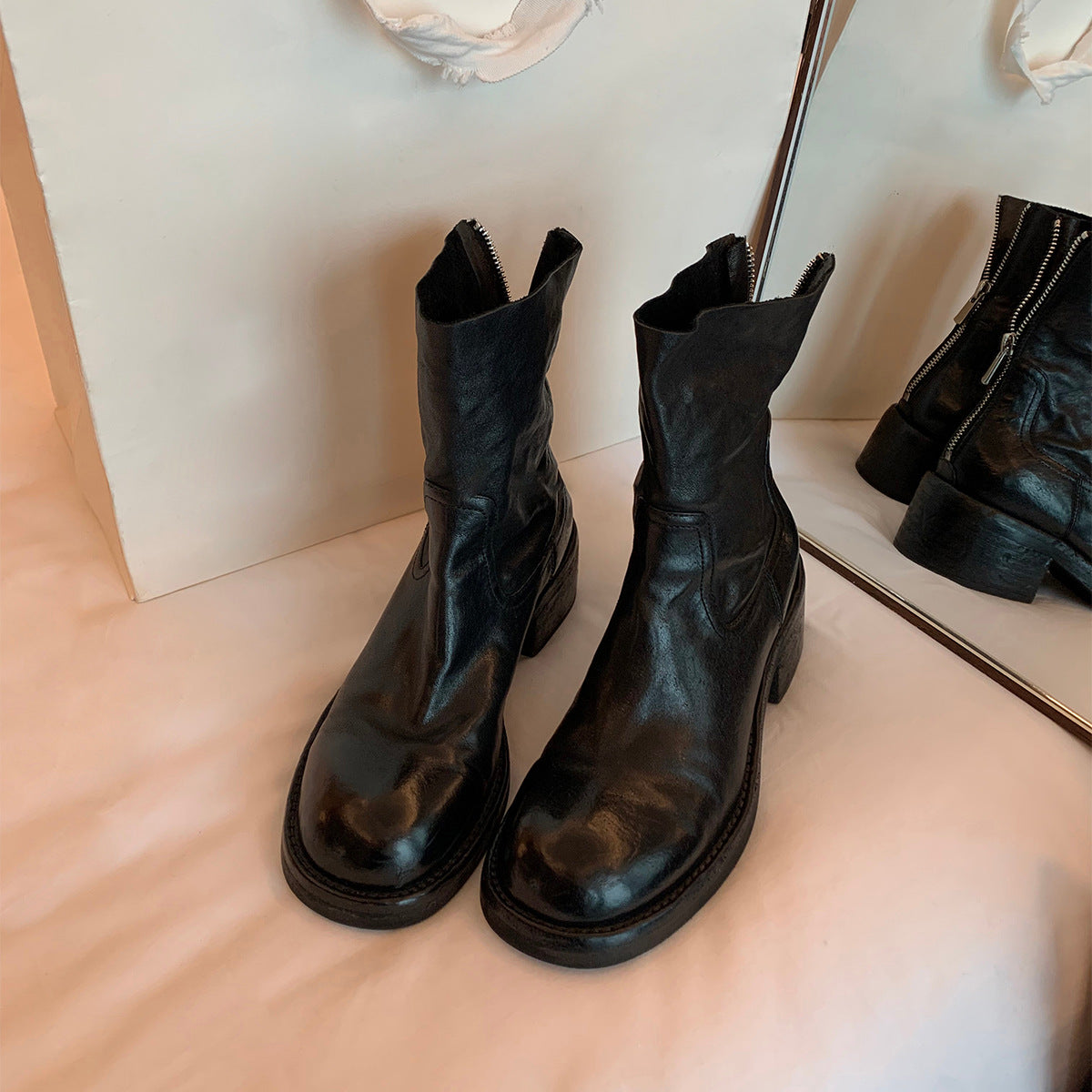 Damen modische Ankle Boots mit einzigartigem Reißverschluss und elegantem Schnitt
