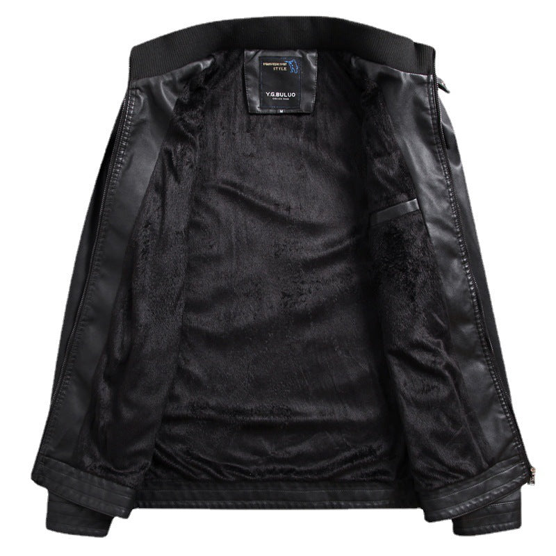 Herren Kunstlederblouson mit wärmender Teddyfleece-Innenlage und Stehkragen Shop Nory