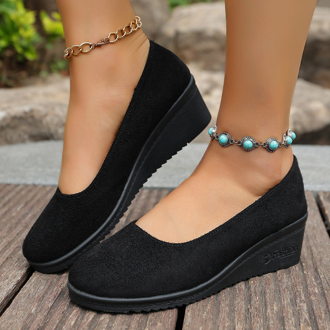 Damen Wedge-Pantoletten mit elegantem Obermaterial und rutschfester Sohle