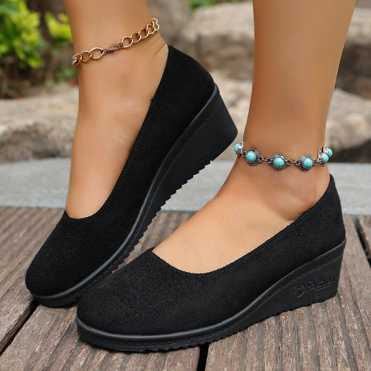 Damen Wedge-Pantoletten mit elegantem Obermaterial und rutschfester Sohle