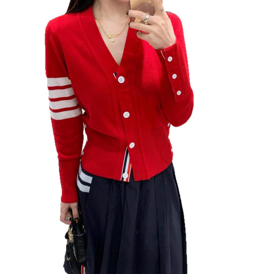 Damen Modischer Strickcardigan mit V-Ausschnitt Shop Nory