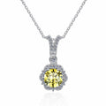 Damen Halskette mit elegantem Blumenanhänger und funkelndem Zirkonia Shop Nory
