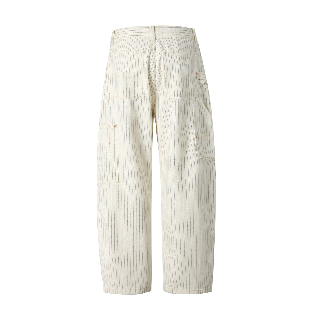 Damen Carpenterhose aus Leinen‑Baumwollmix mit Nadelstreifen und Hammerloop Shop Nory