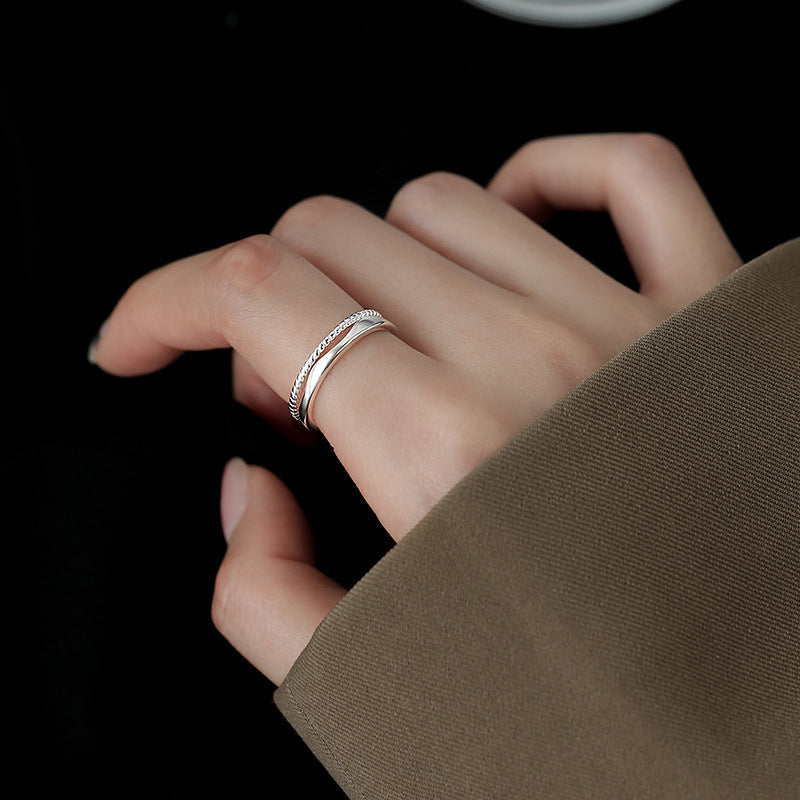 Damen Offener Ring mit kunstvollen Details und feiner Struktur Shop Nory