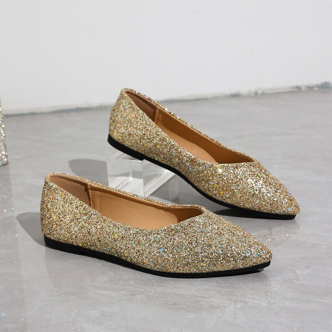 Damen Ballerinas mit funkelndem Glitzer und eleganter Silhouette