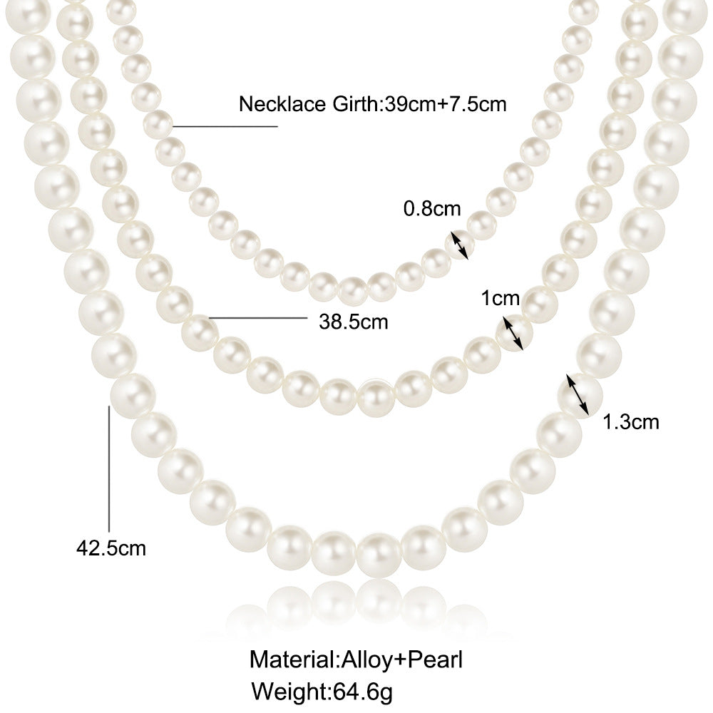 Damen elegante Perlenhalskette mit detailliertem Kettendesign Shop Nory