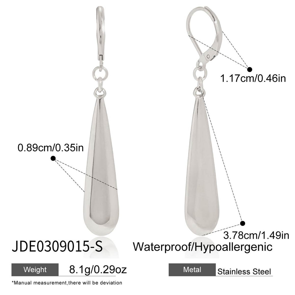 Damen Ohrhänger mit elegantem Tropfen-Design aus hypoallergenem Edelstahl Shop Nory