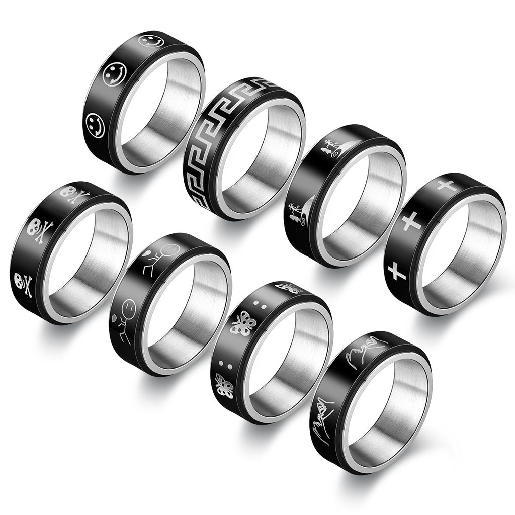 Herren Ring mit modernem Schriftzug und ausgefallenem Design Shop Nory