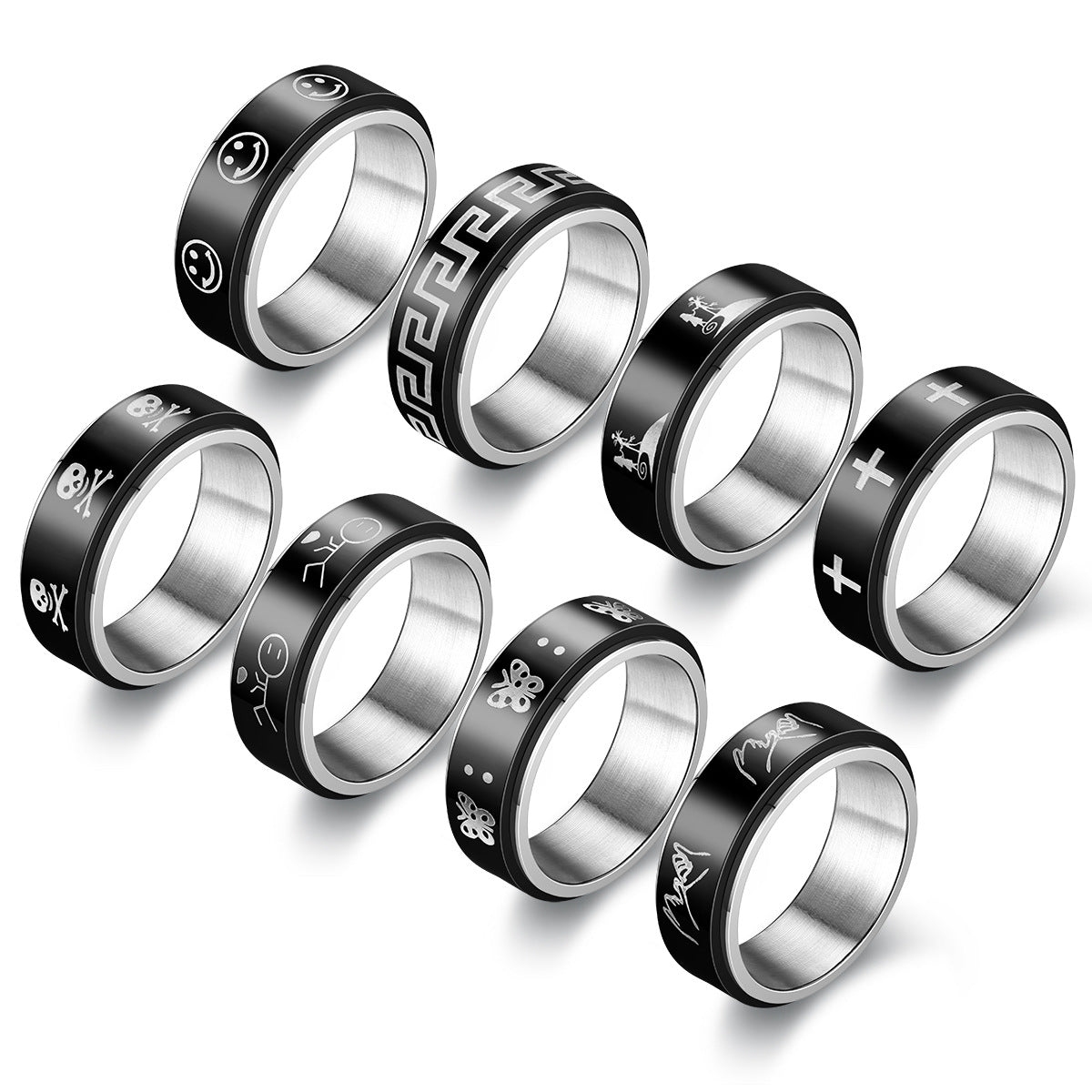 Herren Ring mit modernem Schriftzug und ausgefallenem Design Shop Nory