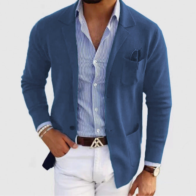 Herren lässiger, eleganter Blazer aus kräftigem Baumwollmix