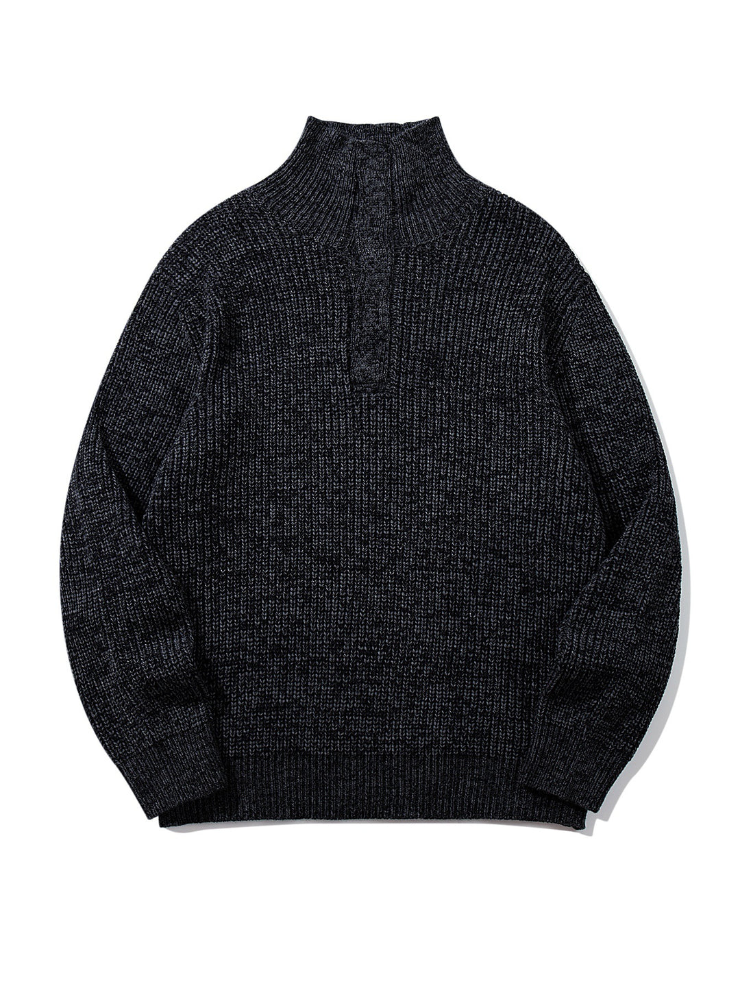 Unisex Grobgestrickter Rollkragenpullover mit halber Knopfleiste Shop Nory