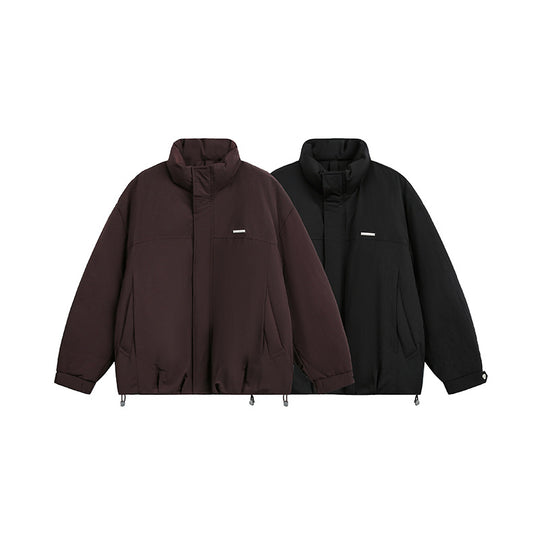 Herren Oversize Wattierte Blousonjacke mit Stehkragen und Tunnelzug Shop Nory