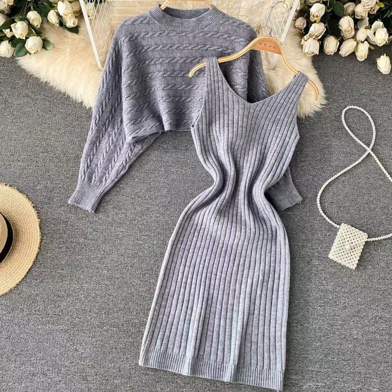 Damen Strickkleid- und Pullover-Set Shop Nory