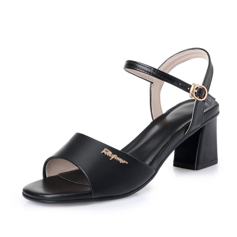 Damen elegante Blockabsatz Sandalen mit verstellbarem Riemen und komfortabler Innensohle