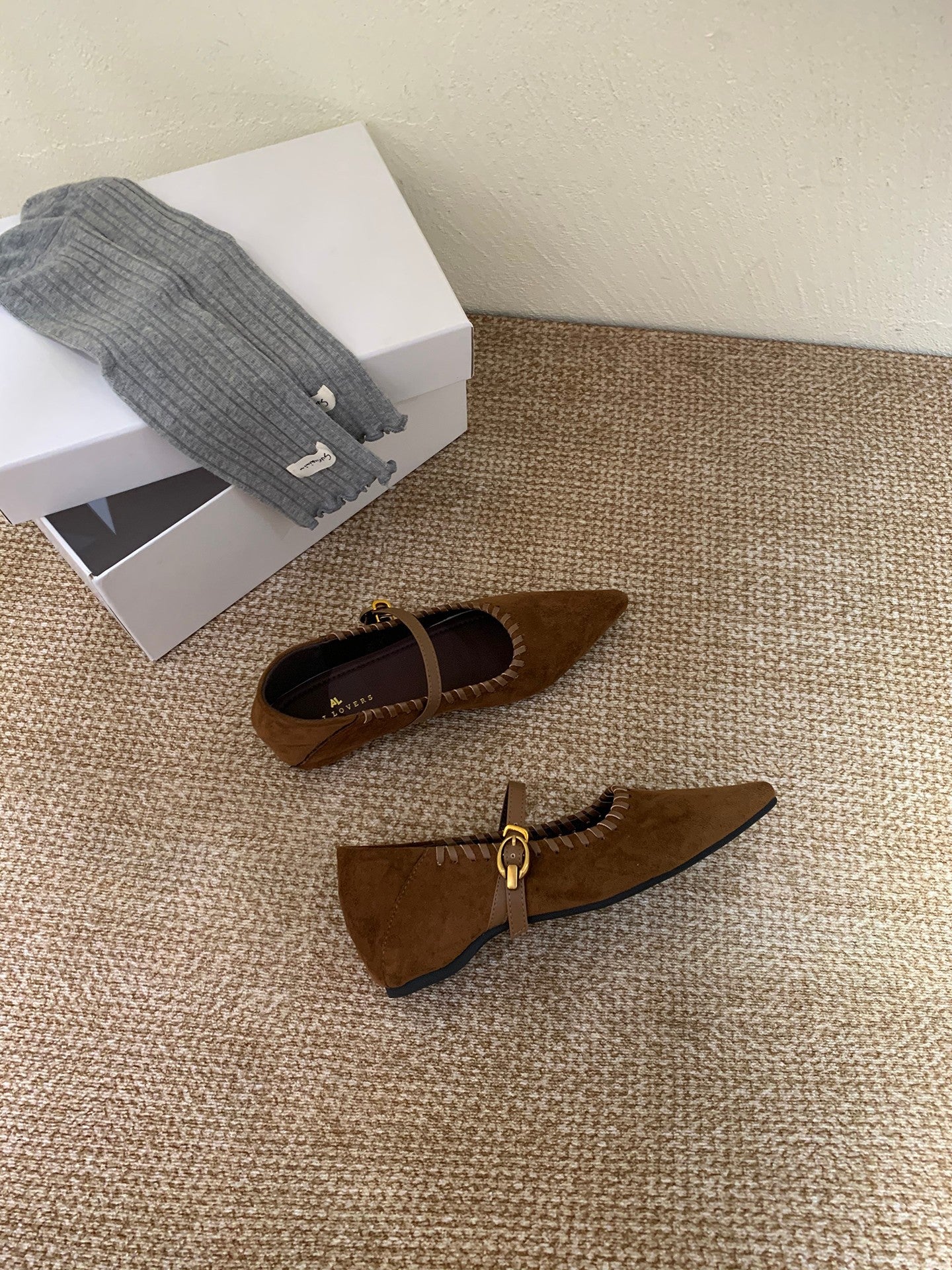 Damen elegante Schnürpumps mit modischem Riemen und spitzem Fußteil