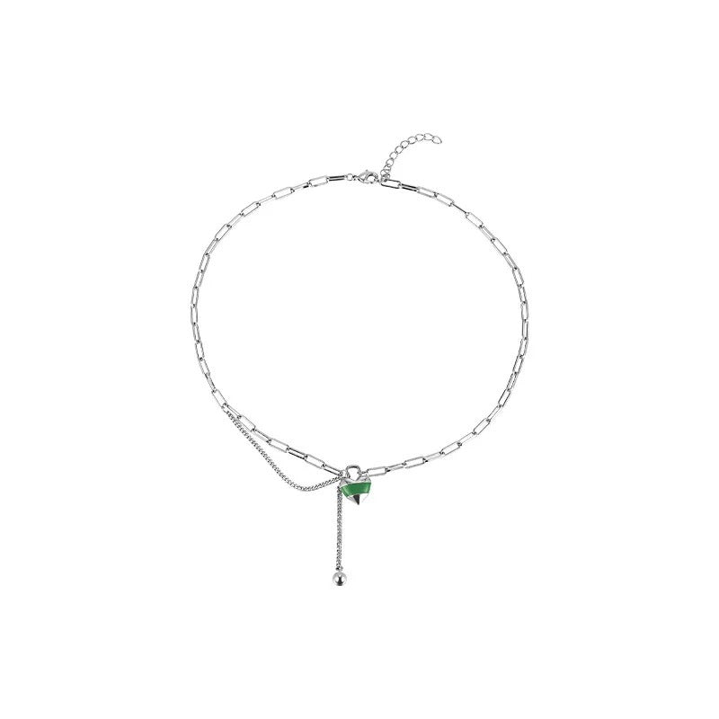 Damen Halskette mit modernem, geometrischem Herzanhänger und stilvollen Gliederketten Shop Nory