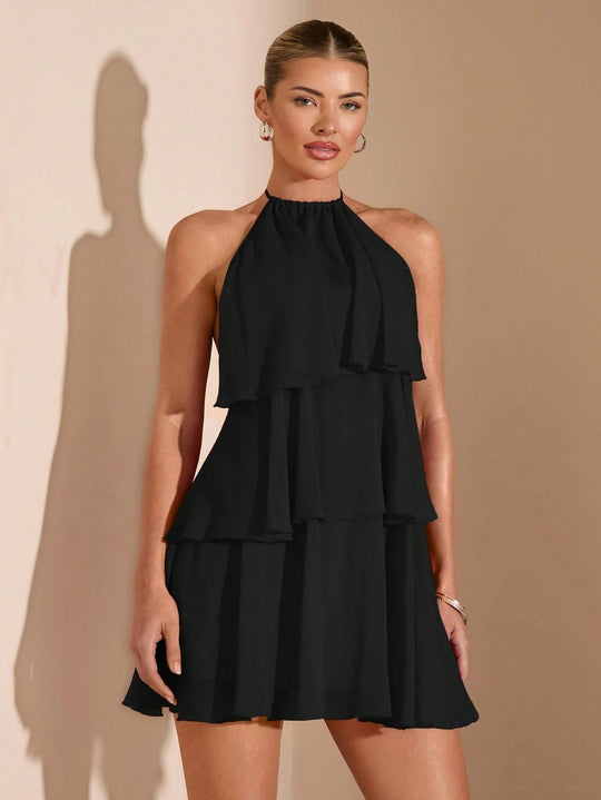 Damen Sommerliches Kleid mit raffinierten Rüschendetails Shopnory
