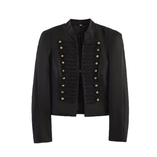 Damen Kurze marschallinspirierte Blazerjacke mit dekorativer Knopfreihe und Kordelbesatz Shop Nory