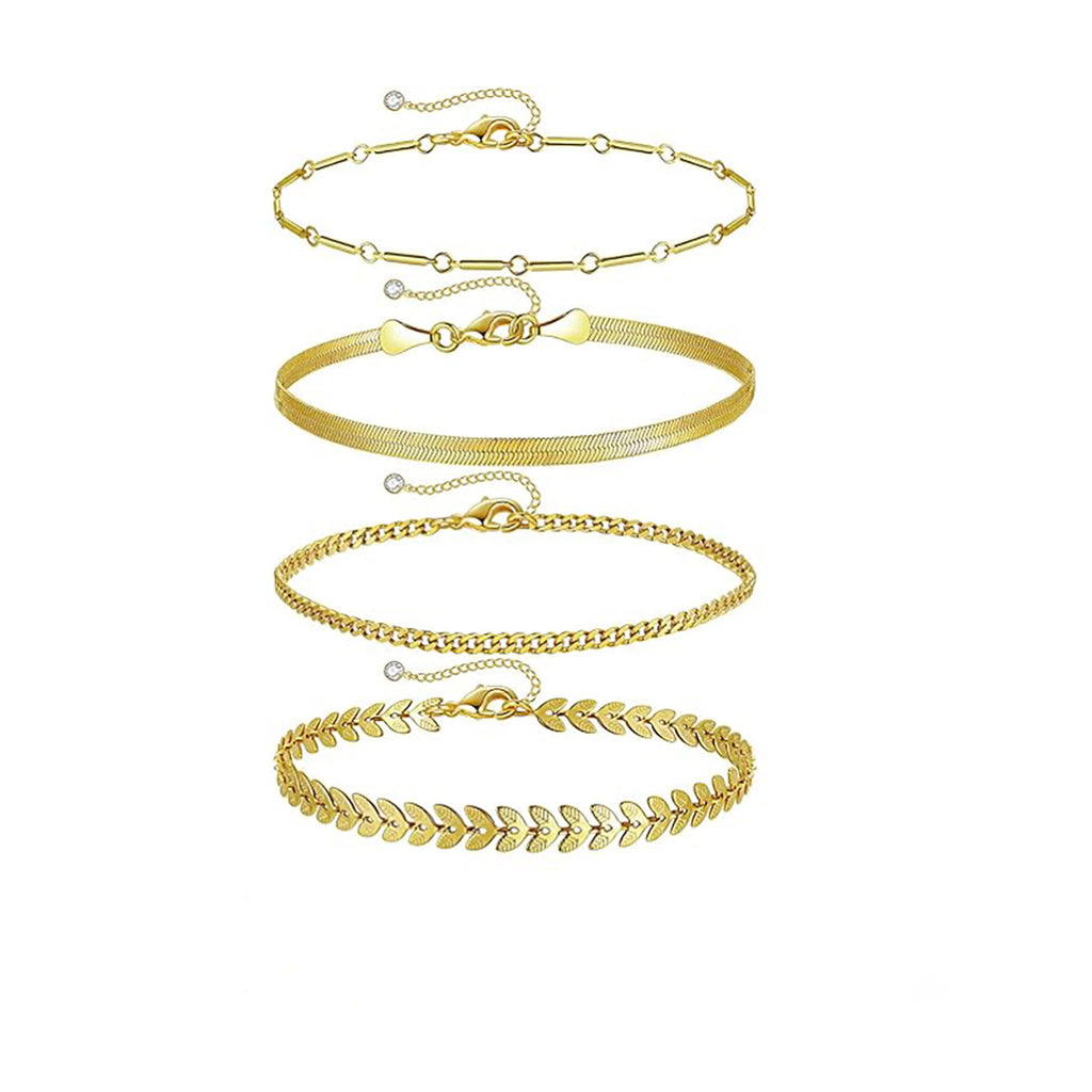 Damen Fußkettchen-Set mit eleganten Glieder- und Zierketten Shop Nory