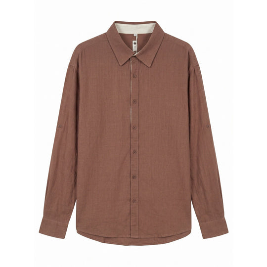 Herren Leichtes Oversize-Leinenhemd mit Kentkragen und abgerundetem Saum Shop Nory