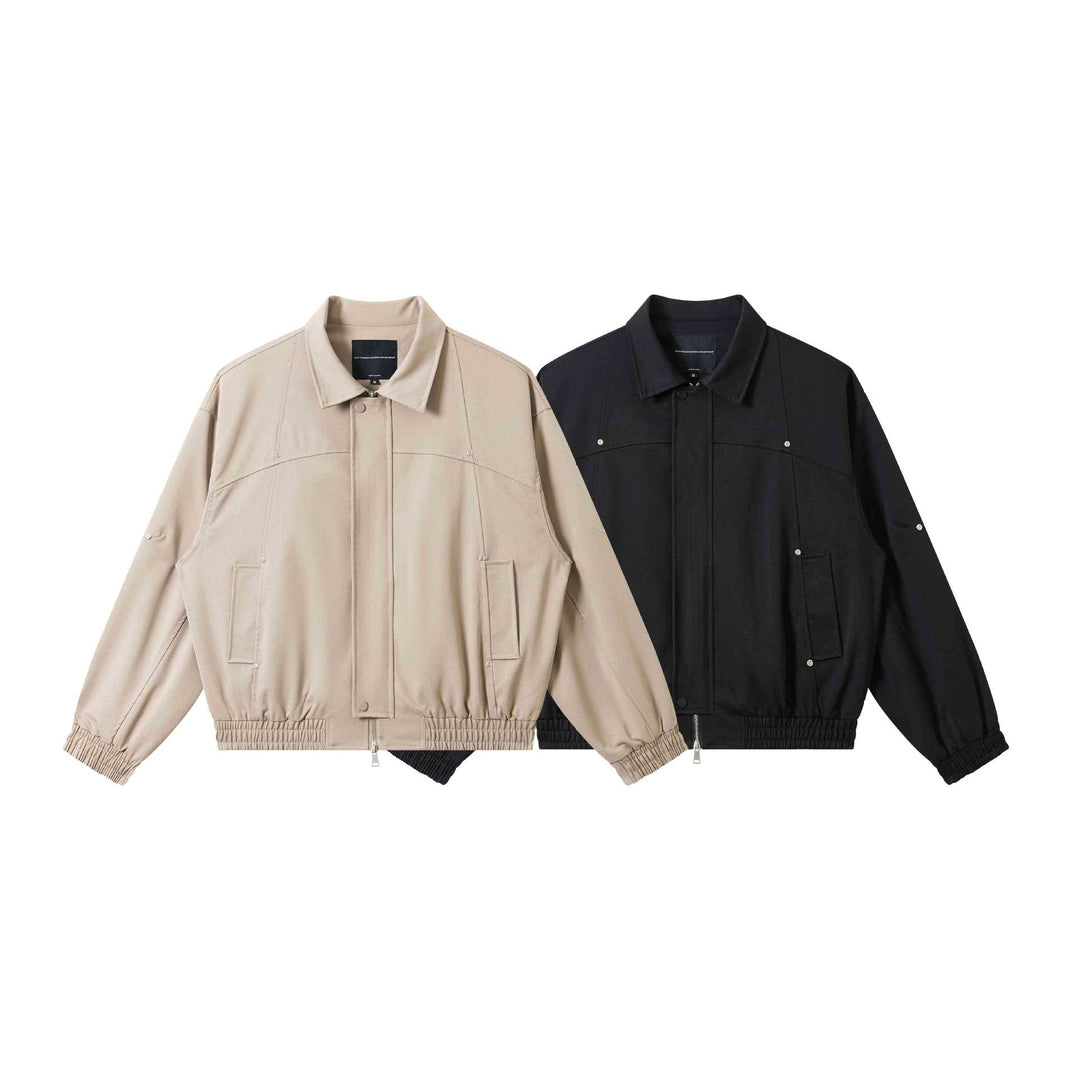 Unisex Kurz geschnittene technische Blousonjacke mit verdeckter Frontblende und elastischem Saum Shop Nory