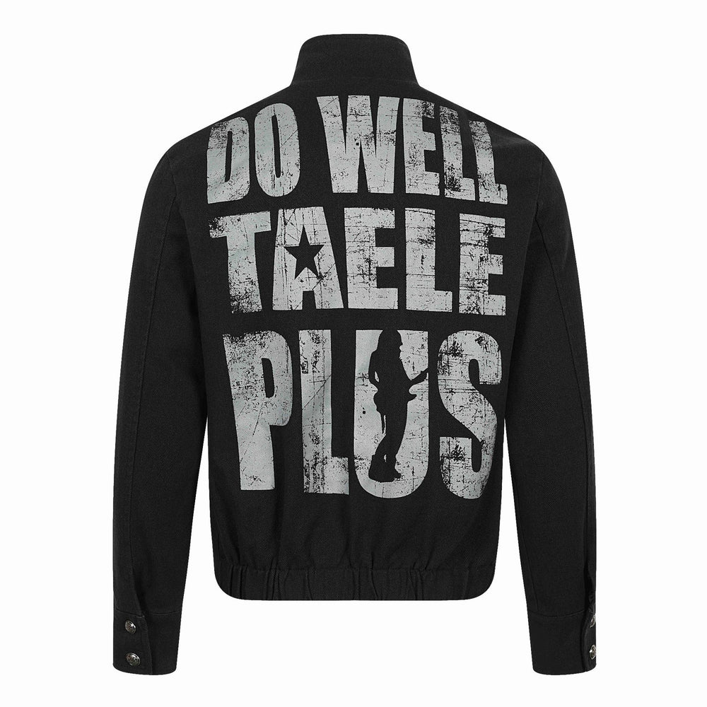 Herren Asymmetrische Blousonjacke mit Stehkragen, Metallknopfbesatz und Grafikprint Shop Nory