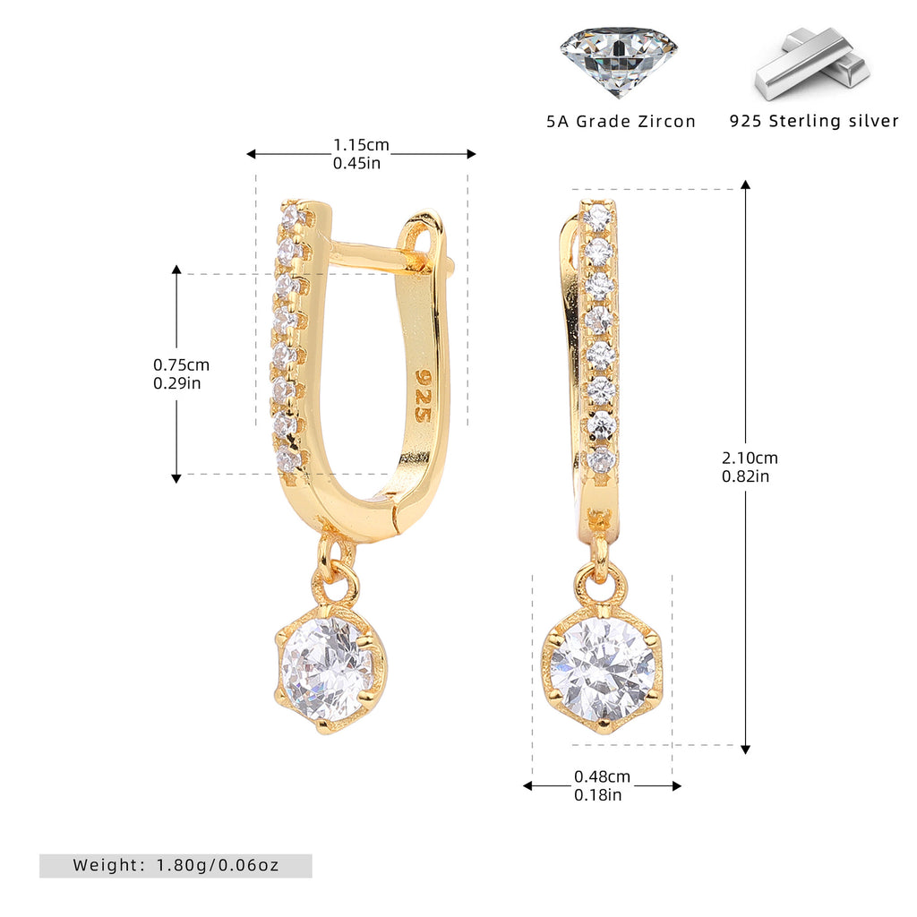 Damen Ohrhänger mit funkelndem Zirkonanhänger aus hochwertigem 925 Sterling Silber Shop Nory