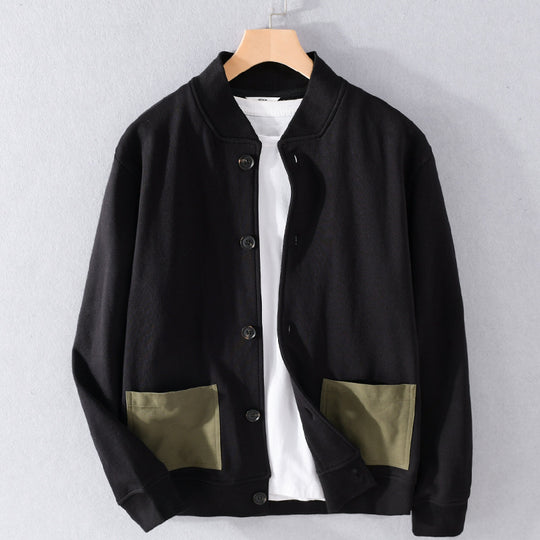 Herren Lässige Hemdjacke im Bomberstil mit aufgesetzten Kontrasttaschen Shop Nory