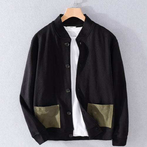 Herren Lässige Hemdjacke im Bomberstil mit aufgesetzten Kontrasttaschen Shop Nory