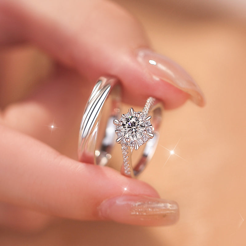 Damen eleganter Solitärring mit funkelndem Zirkonia und filigraner Fassung Shop Nory