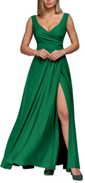 Damen Maxikleid mit elegantem Wickeldesign und seitlichem Schlitz