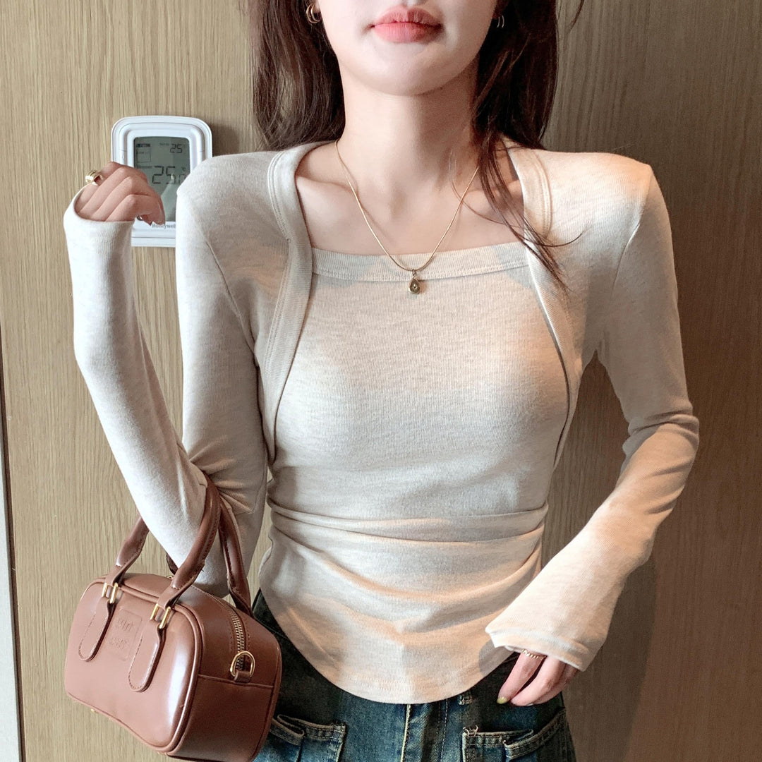 Damen Langarmshirt mit quadratischem Ausschnitt Shop Nory