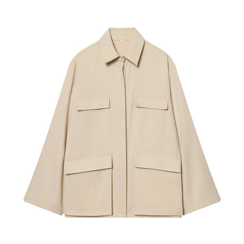 Damen Oversize Feldjacke im Boxy‑Cut mit vier Klapptaschen und verdeckter Druckknopfleiste Shop Nory