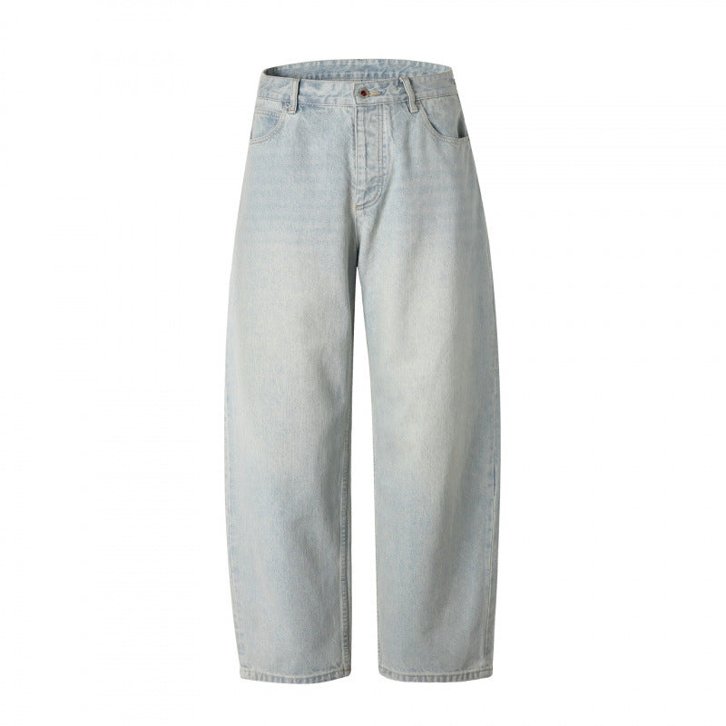 Damen Locker geschnittene Straight‑Leg Denimhose mit hoher Taille und soften Stonewash-Details Shop Nory