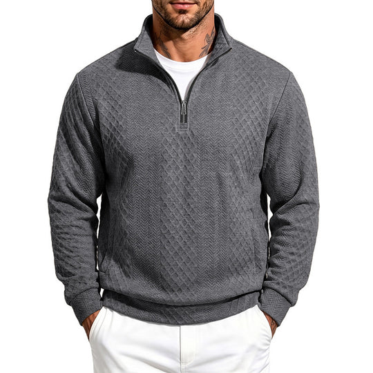 Herren Strukturierter Halbzip-Sweater aus Feinstrick mit Zopfmuster und Eingriffstaschen Shop Nory