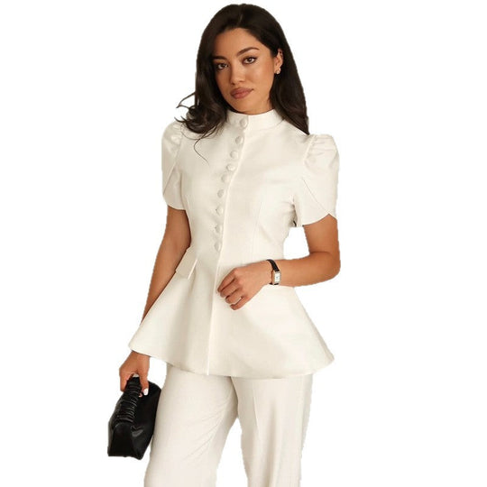 Damen Elegante Blazerjacke mit voluminösen Ärmeln