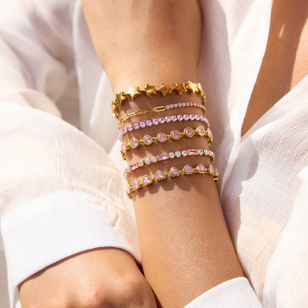 Damen Armband mit funkelnden Kristallen aus hypoallergenem Edelstahl Shop Nory
