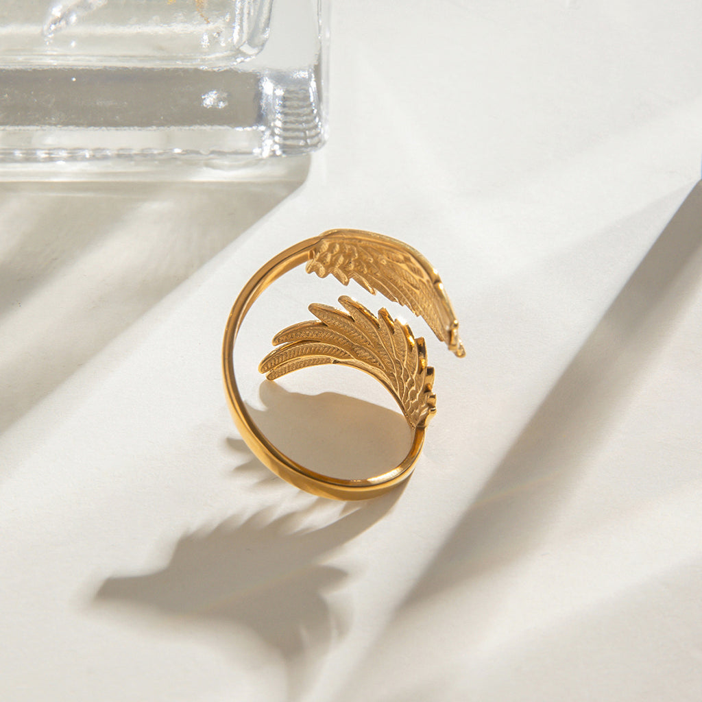 Damen offenes Edelstahlarmband mit gefiedertem Design Shop Nory