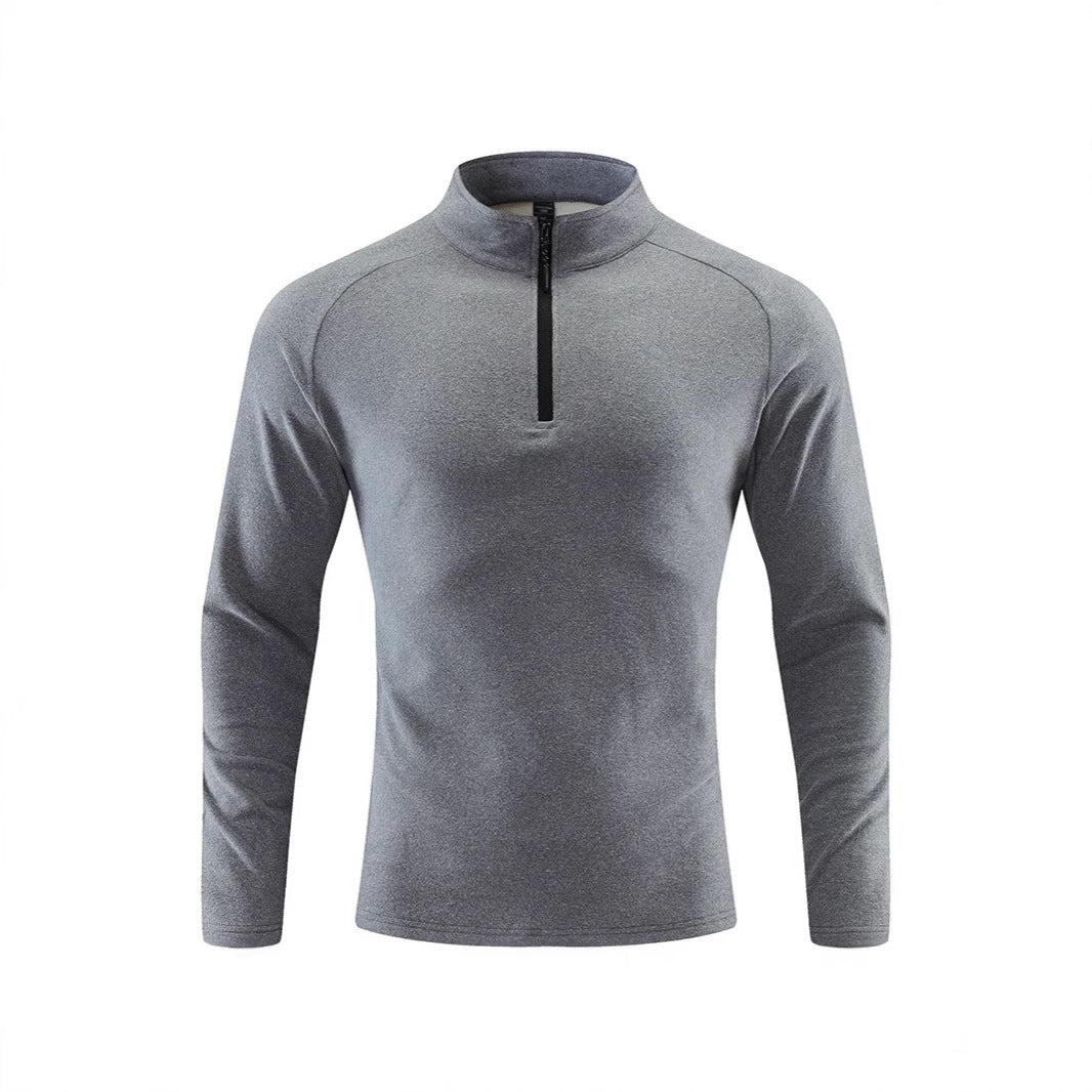 Herren Atmungsaktives Funktions-Langarmshirt mit Stehkragen und kurzem Reißverschluss Shop Nory