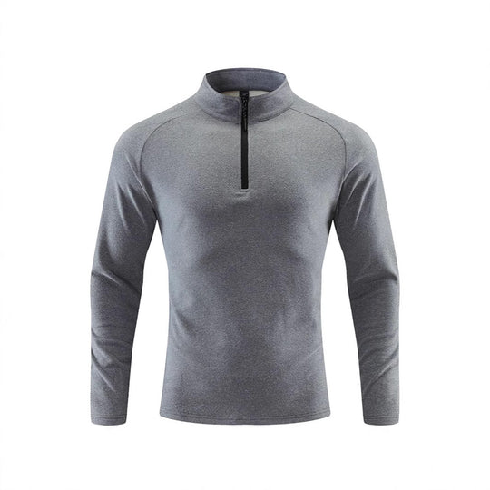 Herren Atmungsaktives Funktions-Langarmshirt mit Stehkragen und kurzem Reißverschluss Shop Nory
