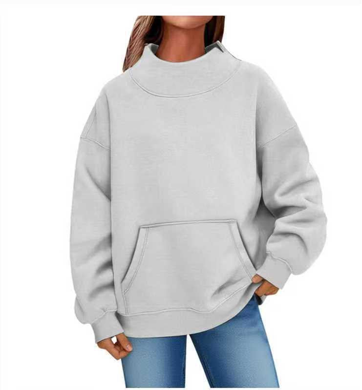 Damen Oversized Hoodie mit Stehkragen und Kängurutasche Shop Nory