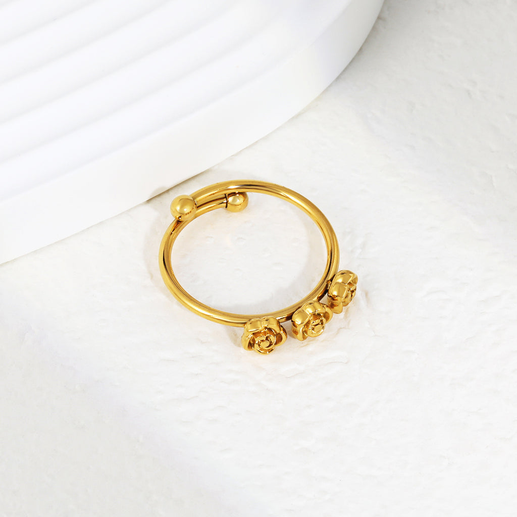 Damen Verstellbarer Ring mit floralem Design Shop Nory